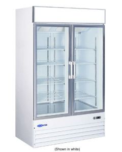 Freezer, 49", Reach-in, 2x Glass Door